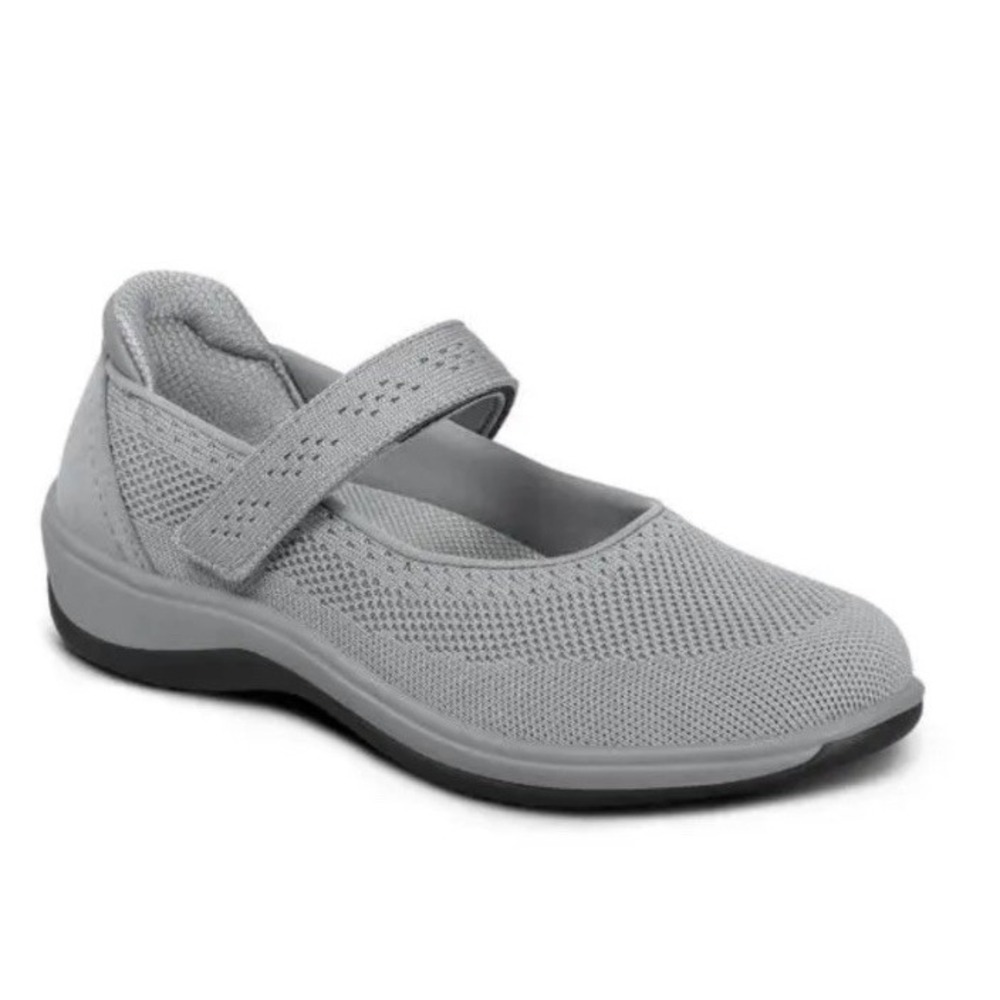 Orthofeet Jessa Mary Janes Gray Breathable Comfort Support 80091 Size 9.5